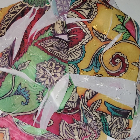 Art to wear multi color thin silky scarf - Picture 4 of 4